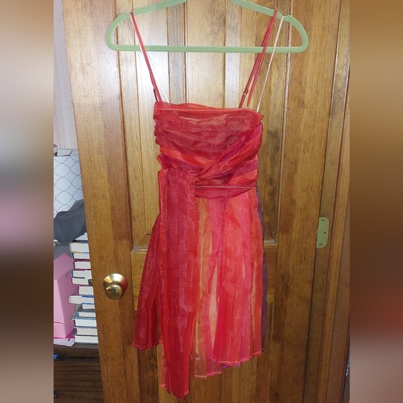 Free People In Rainbows Tulle Mini Dress In Sunset Combo - Picture 8 of 13